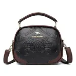 Round pattern flower embossed handbag