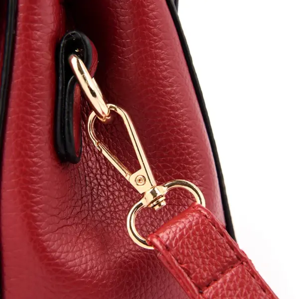 Snakeskin flap decor satchel bag - Image 11