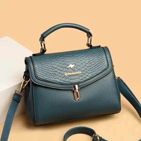 Snakeskin flap decor satchel bag - Image 14