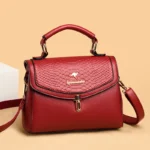 Snakeskin flap decor satchel bag - Image 15