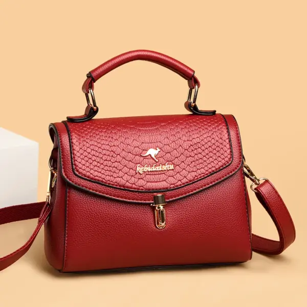 Snakeskin flap decor satchel bag - Image 15