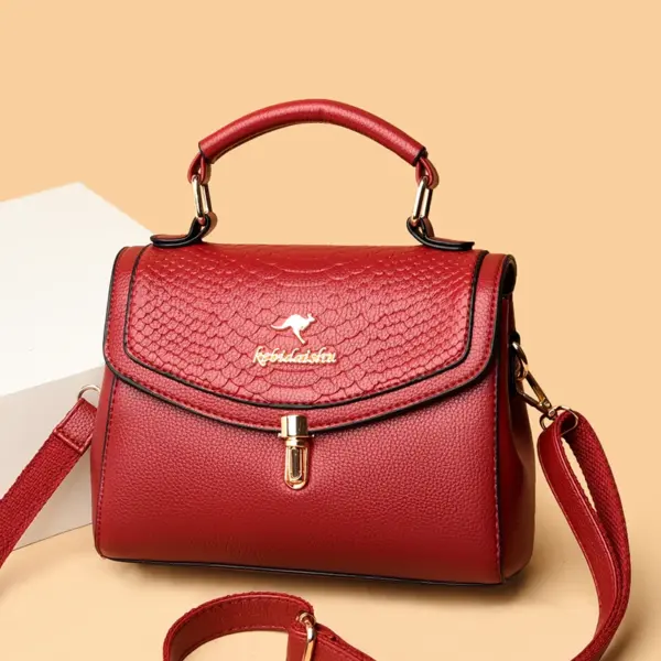 Snakeskin flap decor satchel bag - Image 16