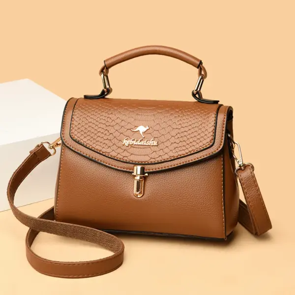 Snakeskin flap decor satchel bag - Image 17