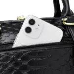Snakeskin embossed women tote bag - Image 10