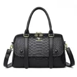 Snakeskin embossed women tote bag