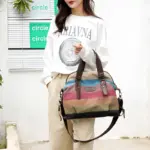 Splicing pattern premium canvas tote bag - Image 2