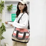 Splicing pattern premium canvas tote bag - Image 6