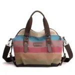 Splicing pattern premium canvas tote bag
