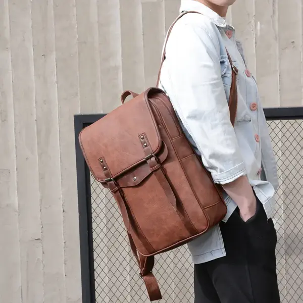Vintage large capacity backpack - Image 9