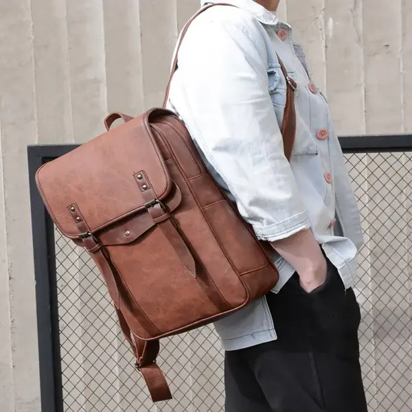 Vintage large capacity backpack - Image 3