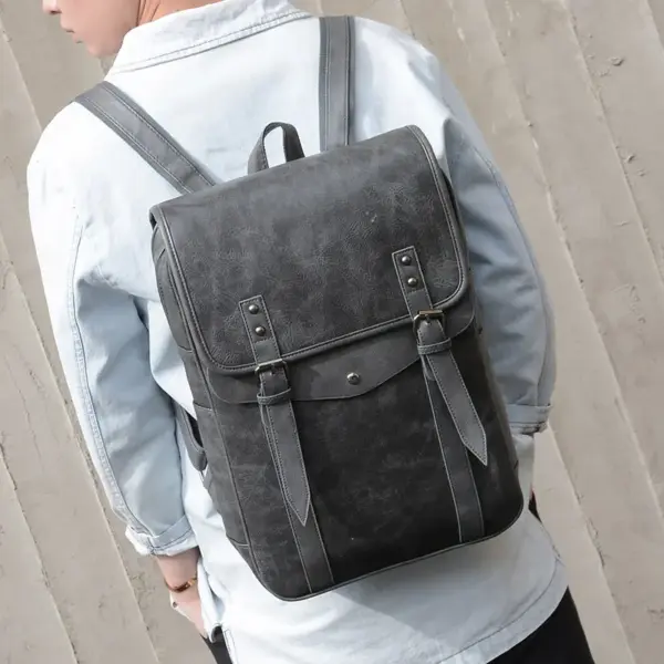 Vintage large capacity backpack - Image 4
