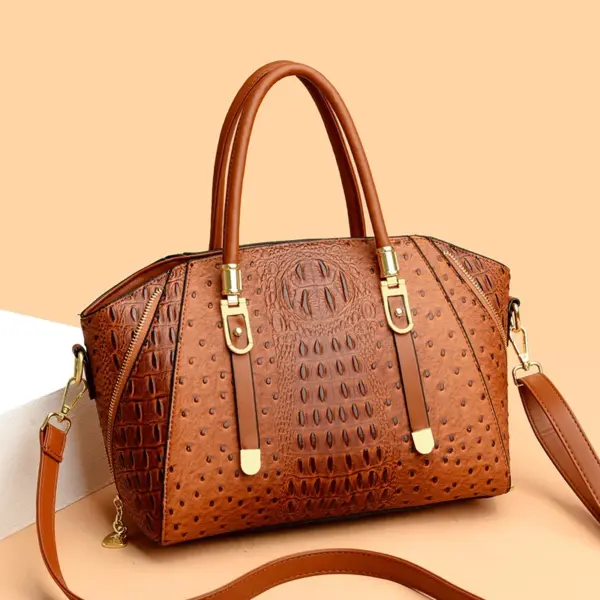 Vintage luxury crocodile women tote bag - Image 14