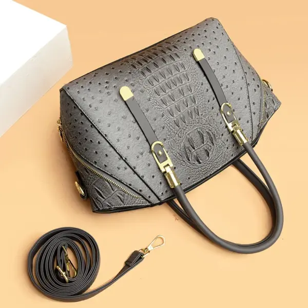 Vintage luxury crocodile women tote bag - Image 15