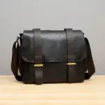 Vintage men`s leather messenger bag - Image 2