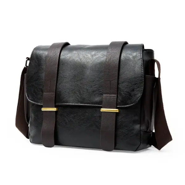 Vintage men`s leather messenger bag - Image 11