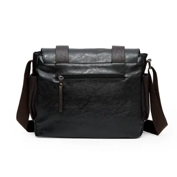 Vintage men`s leather messenger bag - Image 13