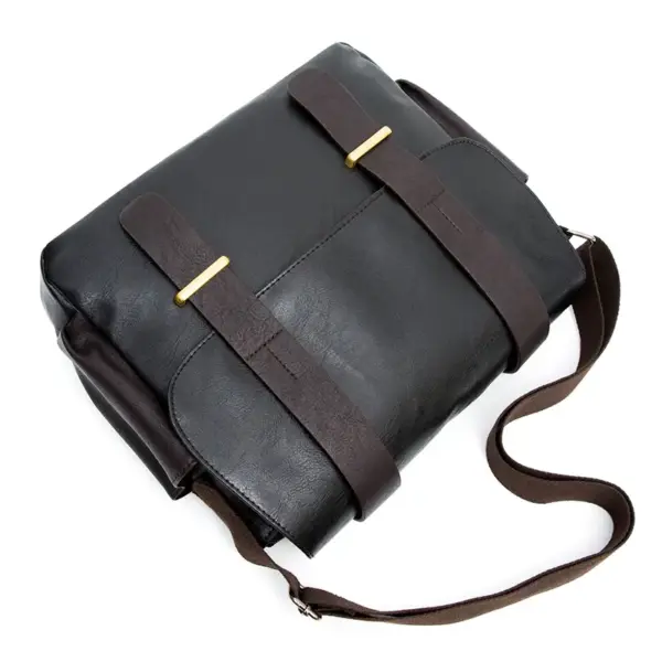 Vintage men`s leather messenger bag - Image 14