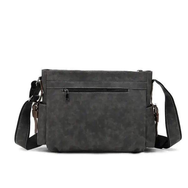 Vintage men`s leather messenger handbag - Image 10