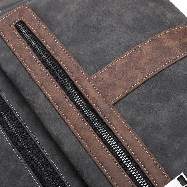 Vintage men`s leather messenger handbag - Image 11