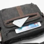 Vintage men`s leather messenger handbag - Image 14
