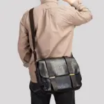 Vintage men`s leather messenger bag - Image 7
