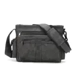 Vintage men`s leather messenger handbag