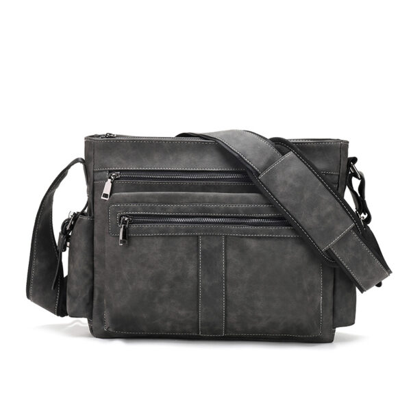 Vintage men`s leather messenger handbag - Image 1