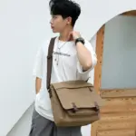 Vintage premium canvas messenger bag - Image 2