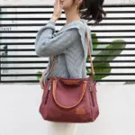 Women canvas shoulder tote bag - Image 2