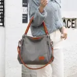 Women canvas shoulder tote bag - Image 4