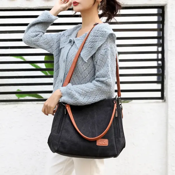 Women canvas shoulder tote bag - Image 7