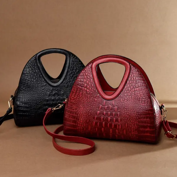 Crocodile pattern luxury round designer tote - Image 7