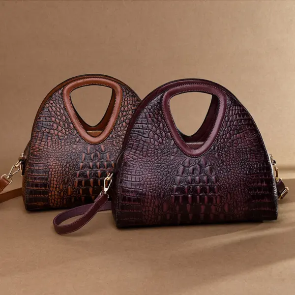 Crocodile pattern luxury round designer tote - Image 8
