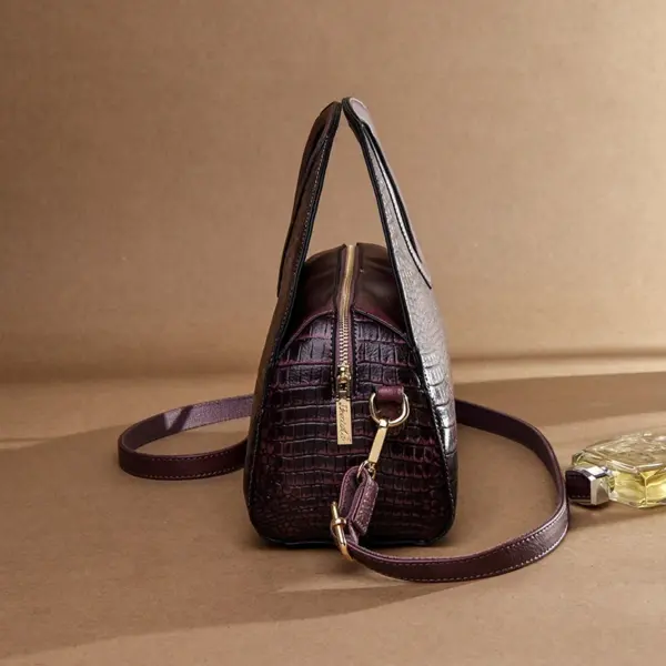 Crocodile pattern luxury round designer tote - Image 9