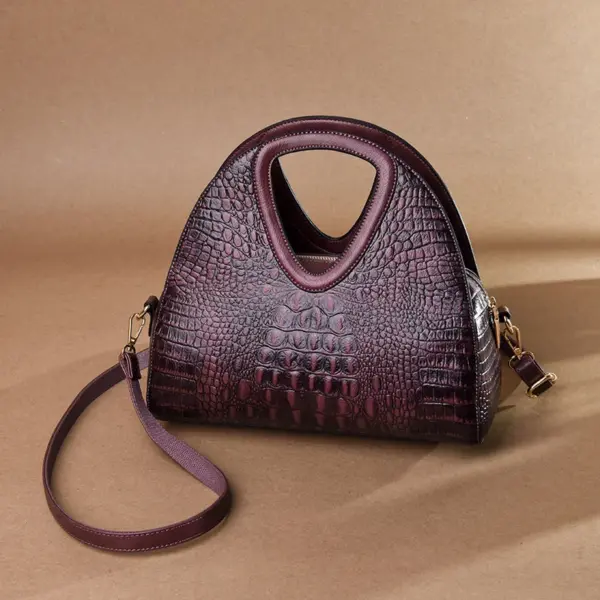 Crocodile pattern luxury round designer tote - Image 2