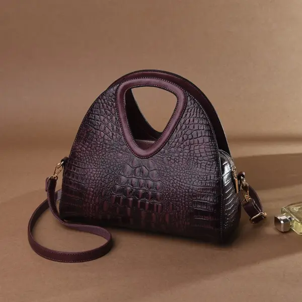 Crocodile pattern luxury round designer tote - Image 4