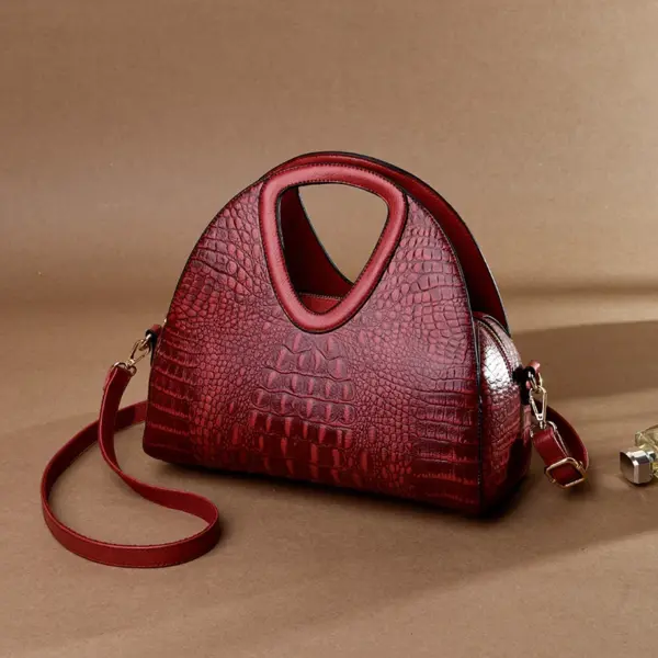 Crocodile pattern luxury round designer tote - Image 5