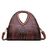 Crocodile pattern luxury round designer tote