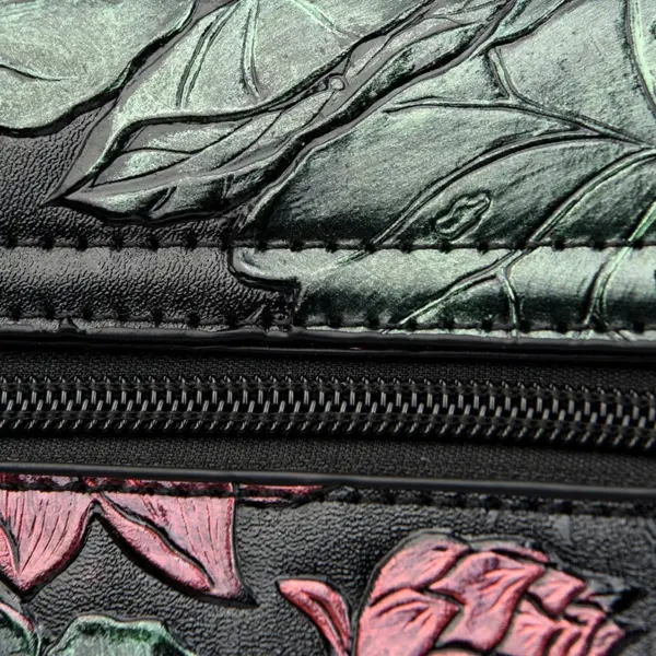 Flower embossed luxury satchel bag - Image 9