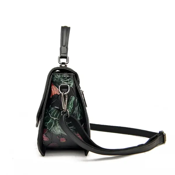 Flower embossed luxury satchel bag - Image 4