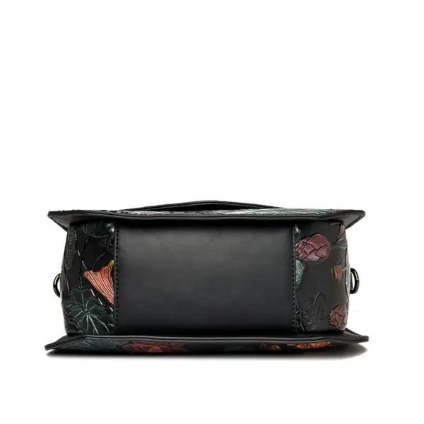 Flower embossed luxury satchel bag - Image 7