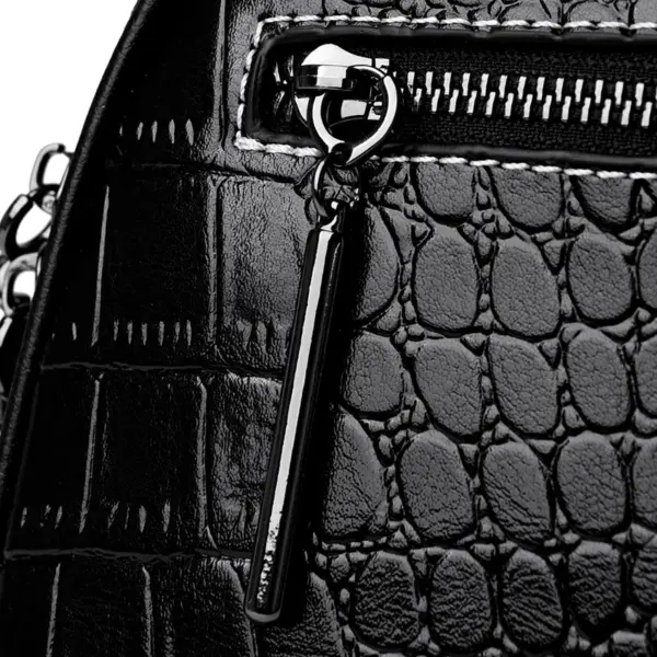 Genuine leather croc embossed round designer bag - Image 6