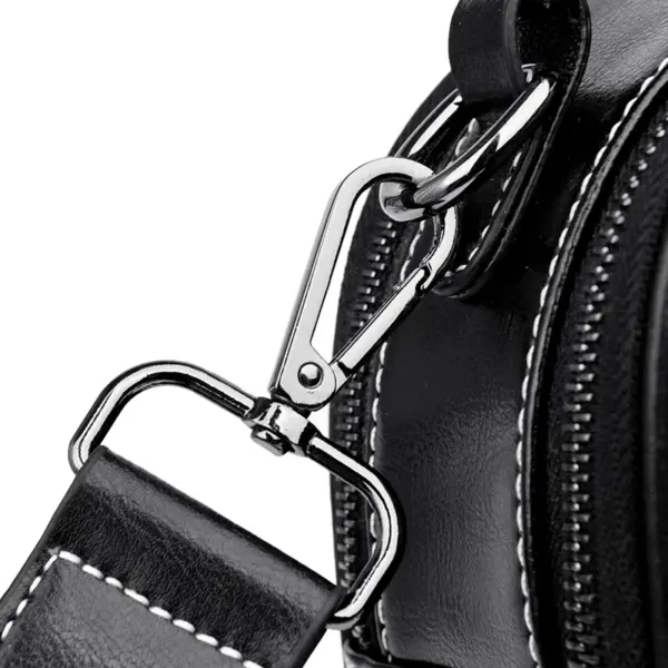 Genuine leather croc embossed round designer bag - Image 8