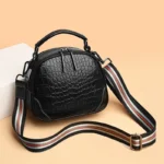 Genuine leather croc embossed round designer bag - Image 12