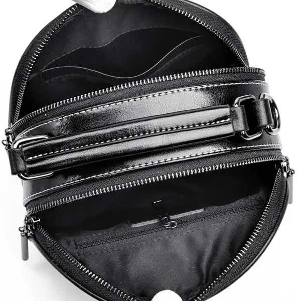 Genuine leather croc embossed round designer bag - Image 15