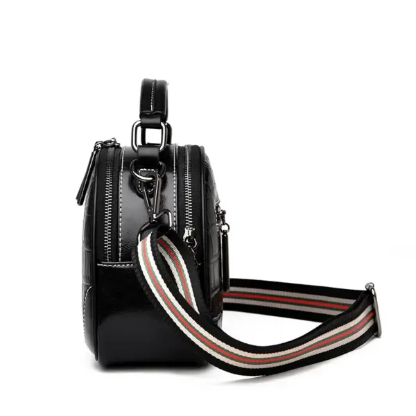 Genuine leather croc embossed round designer bag - Image 2