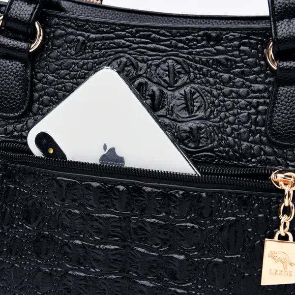 Luxury all match crocodile pattern tote bag - Image 7