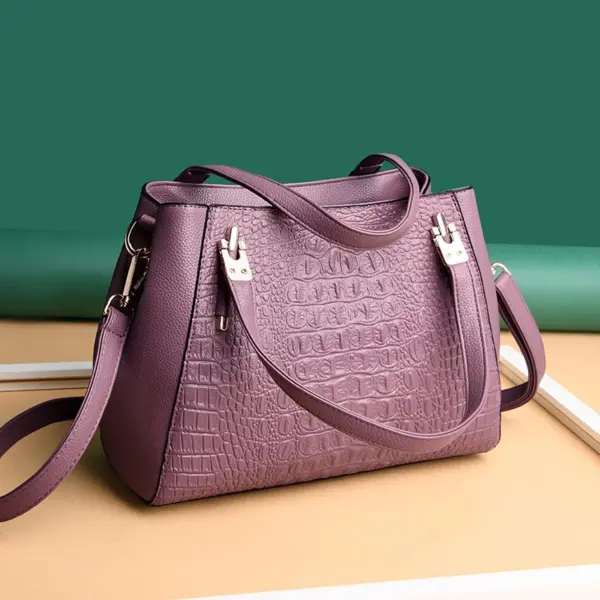 Luxury all match crocodile pattern tote bag - Image 15