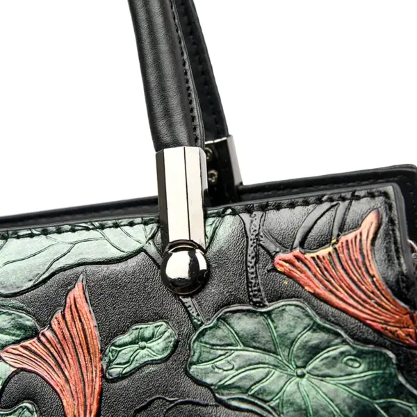 Retro luxury flower scenery embossed tote bag - Image 8