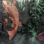 Retro luxury flower scenery embossed tote bag - Image 10